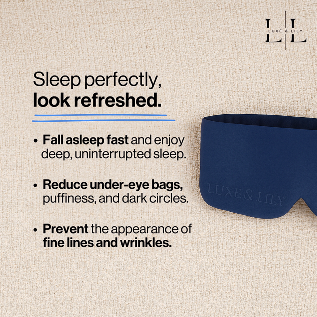 Bleu Marine Silk Deep Sleep Mask