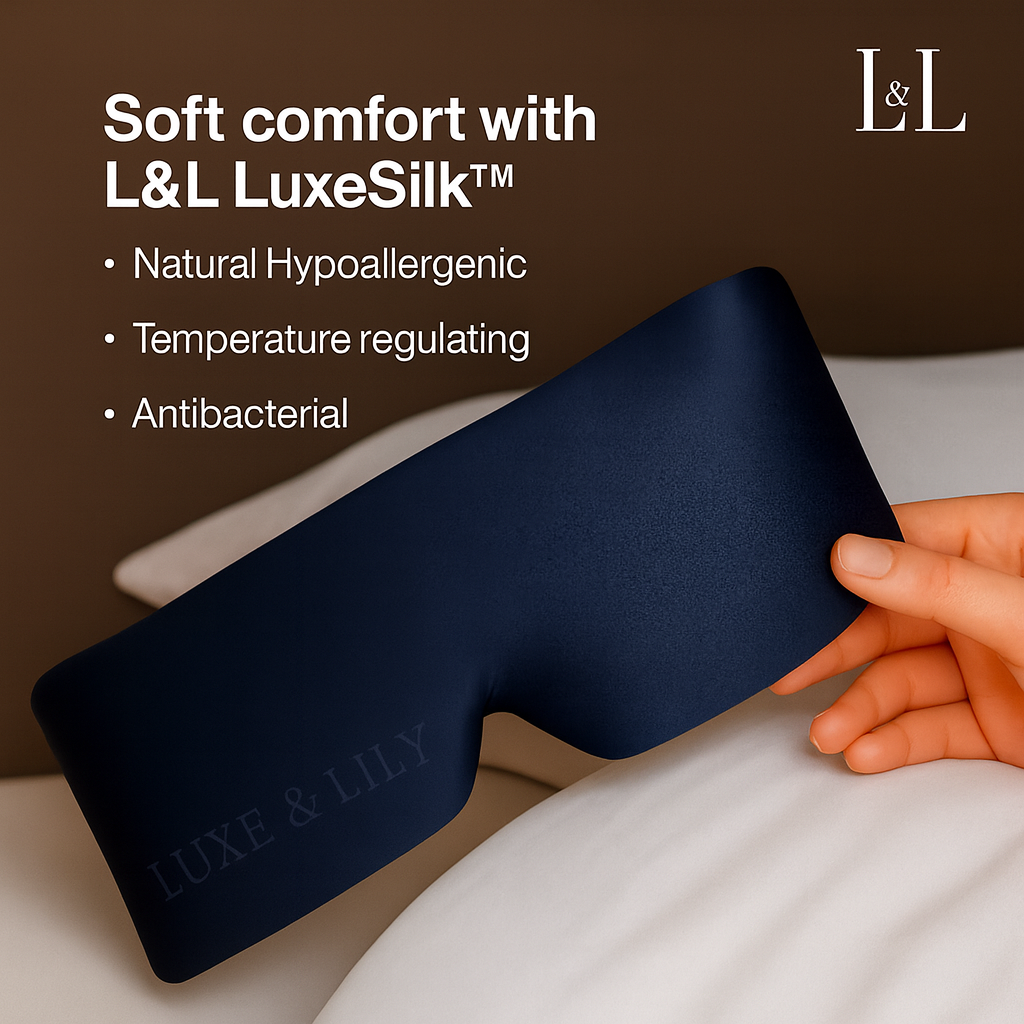 Bleu Marine Silk Deep Sleep Mask